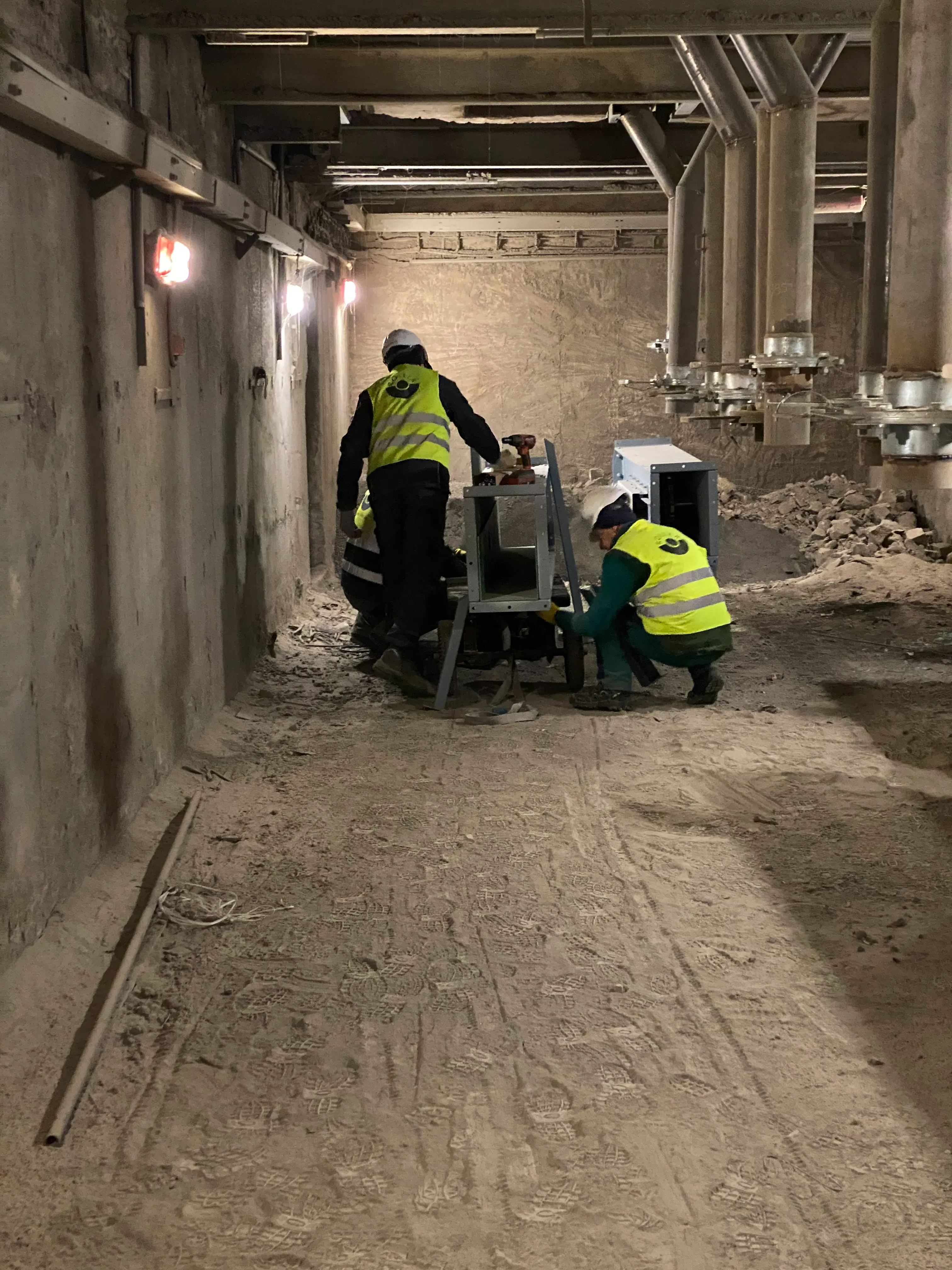 Montáž dopravníka - testovanie